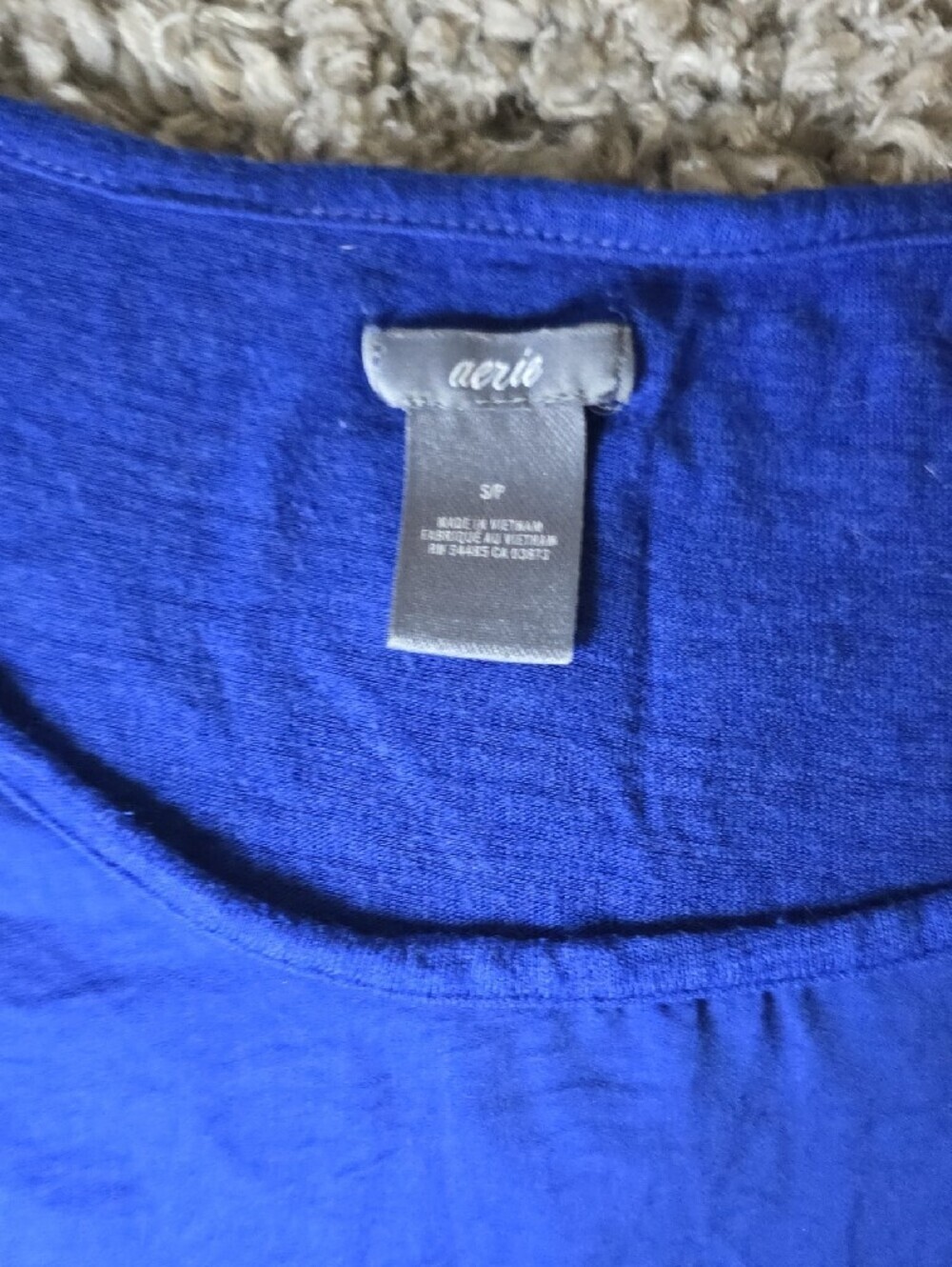 aerie Royal Blue Scoop Neck Pocket Tee - Picture 2 of 5
